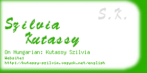 szilvia kutassy business card